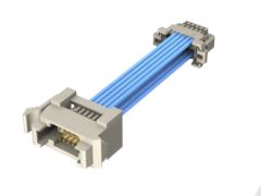 1.00 mm Micro Mate™双排板装分离式线缆组件，Teflon™含氟聚合物电线，针脚